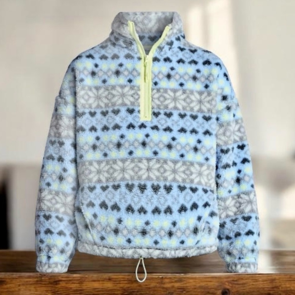 No Boundaries Women’s Girls Plush Half-Zip Pullover Size XXS NWT